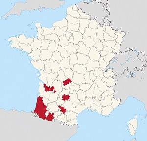 Map of the departments of France in 1914.