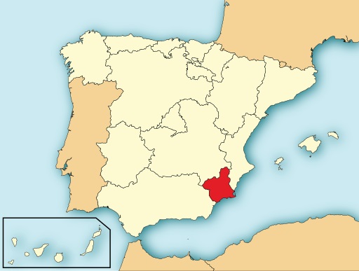 Localización de la Región de Murcia