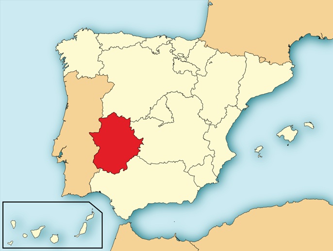 Localización de Extremadura